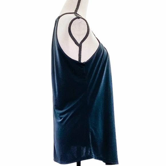 WORTHINGTON Petites Black Sleeveless Buttoned Keyhole Metal Neck Blouse NWT - Picture 4 of 11